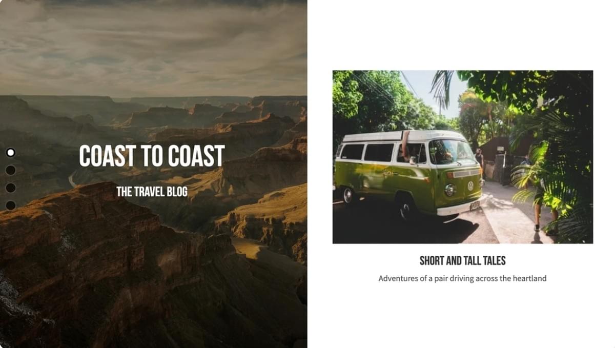 Perspective Blog Template van Strikingly