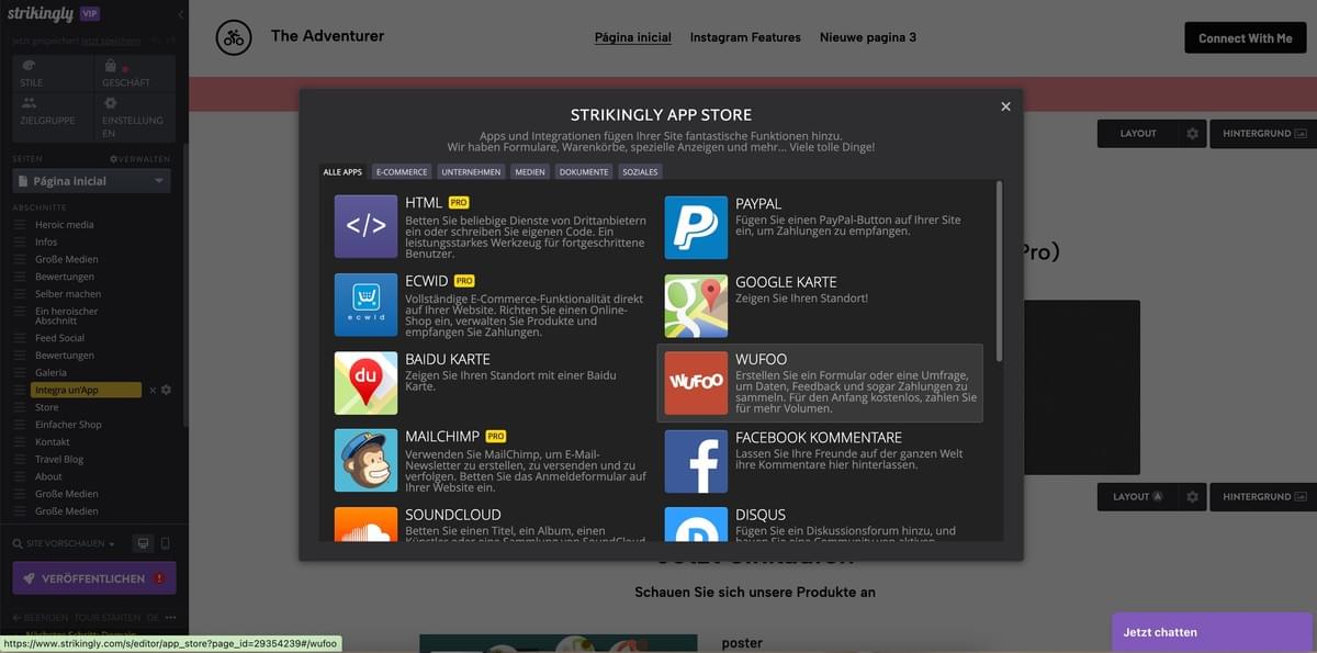 Geotargeting mit Strikingly – Drittanbieter-Tools