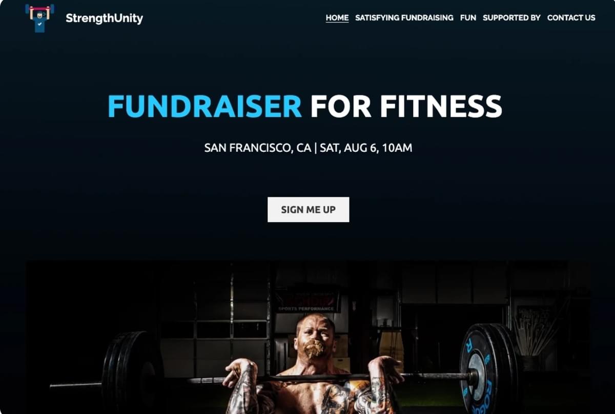 StrenghUnity Sjabloon van Strikingly