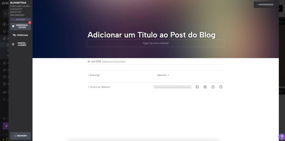 So erstellen Sie eine Blogseite mit Strikingly - Werben Sie für Ihren Blog