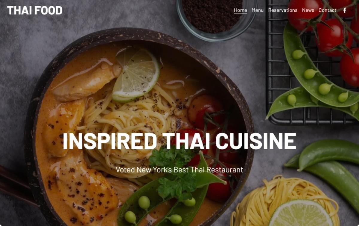 Thai Food Template von Strikingly