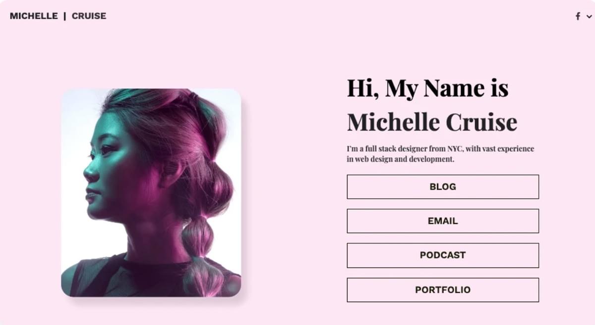 Michelle Cruise-sjabloon van Strikingly