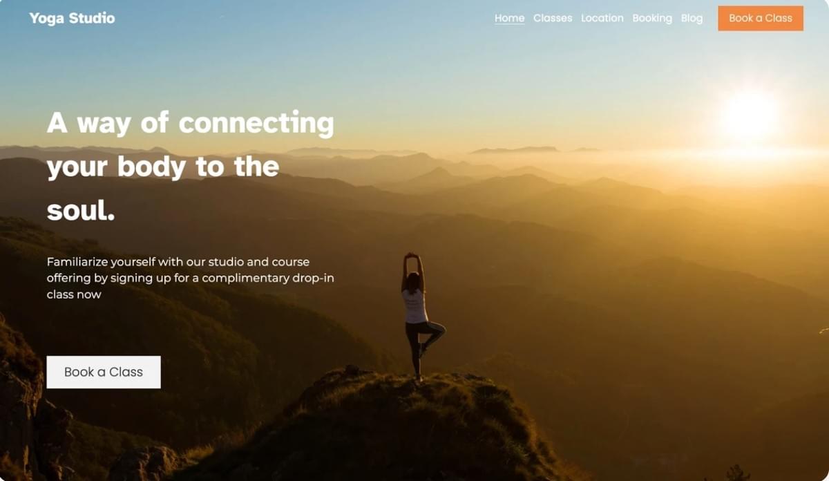 Template de Yoga da Strikingly