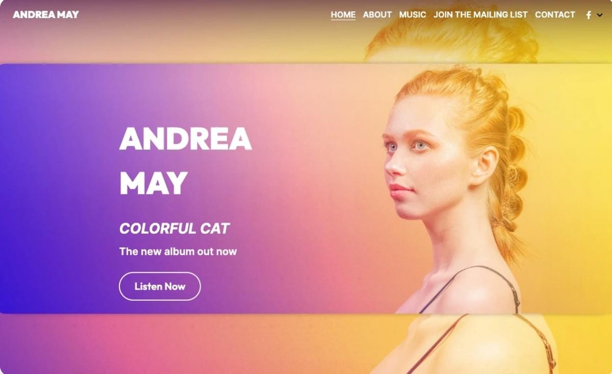 Andrea May: Website-ontwerpsjabloon