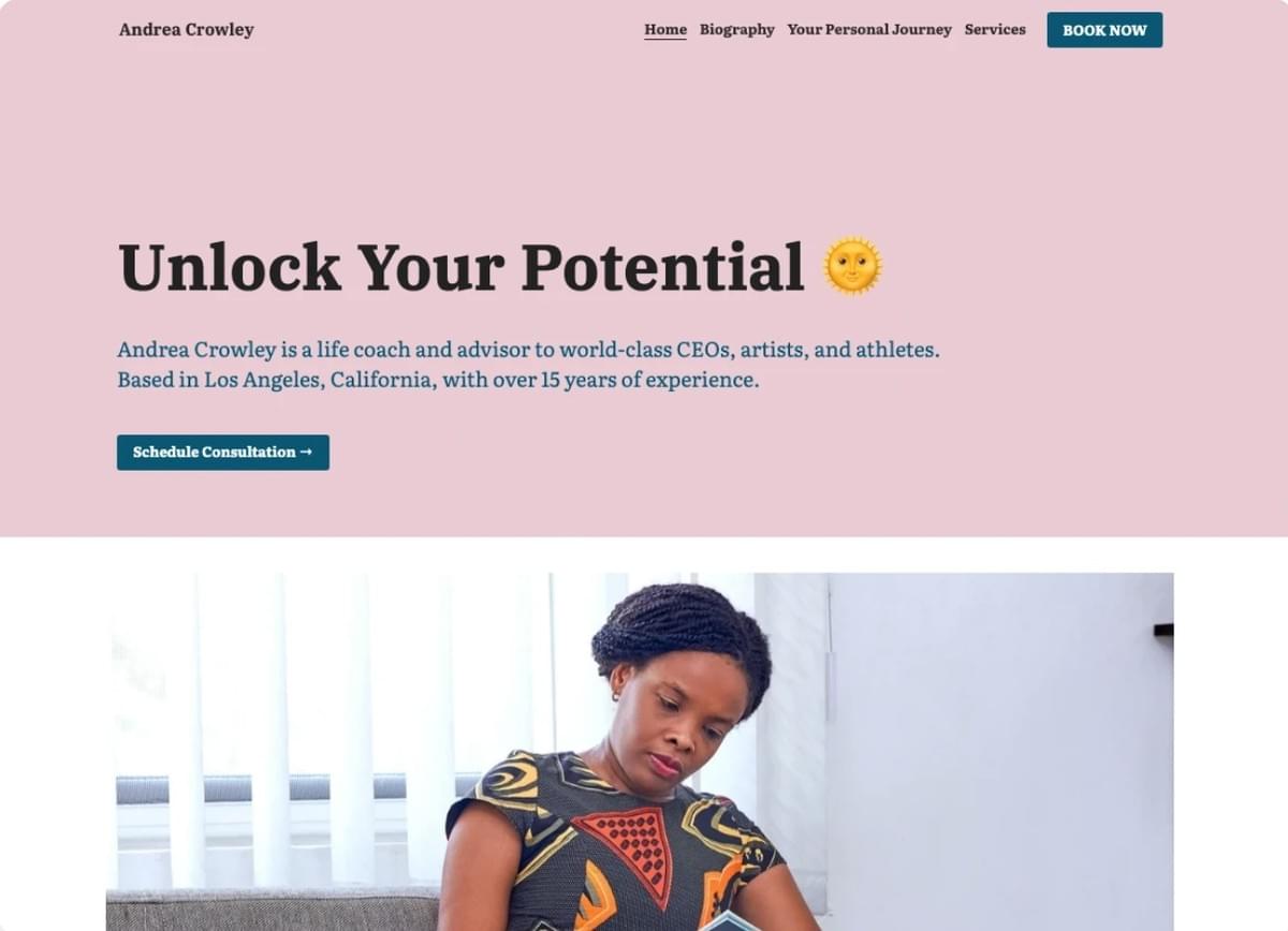 Andrea-sjabloon van Strikingly