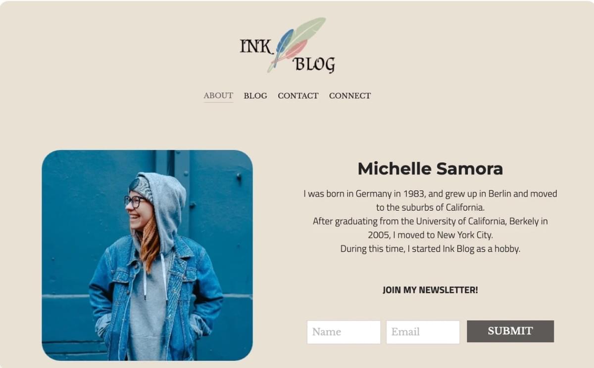 Ink Blog Sjabloon van Strikingly