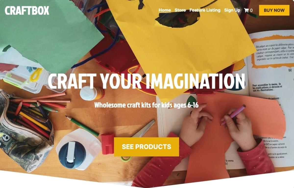 CraftBox Vorlage von Strikingly