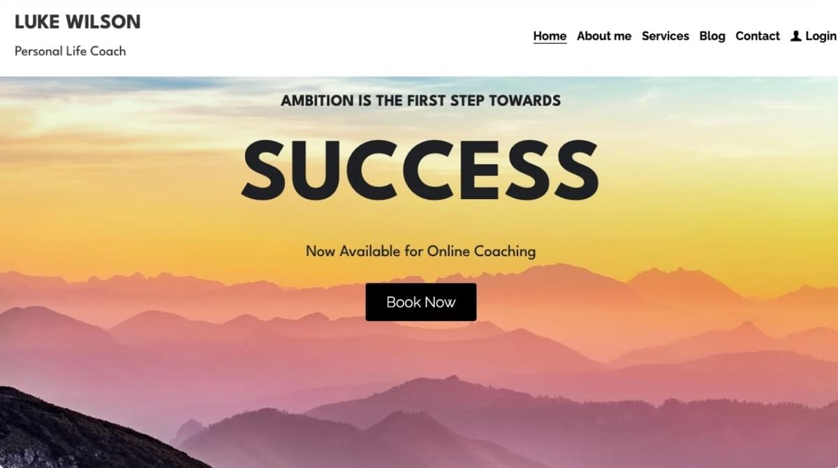 Vorlage für Personal Life Coach von Strikingly