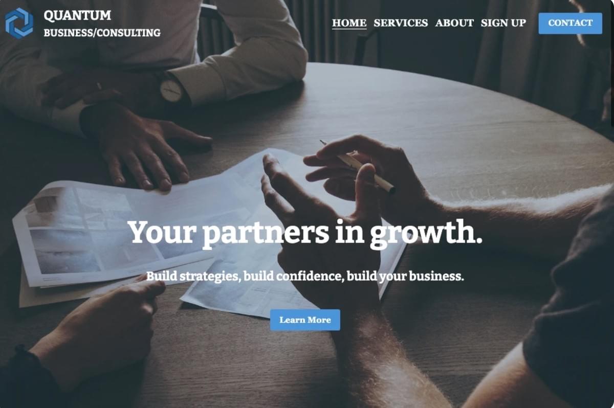 Quantum Business Template van Strikingly