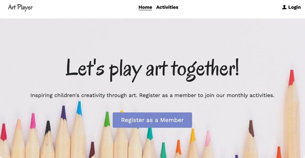 Modelo de Jogador de Arte da Strikingly