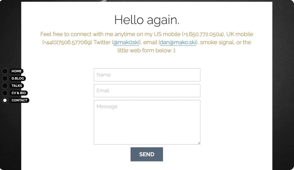 E-mail personalizado de Dan Makoski