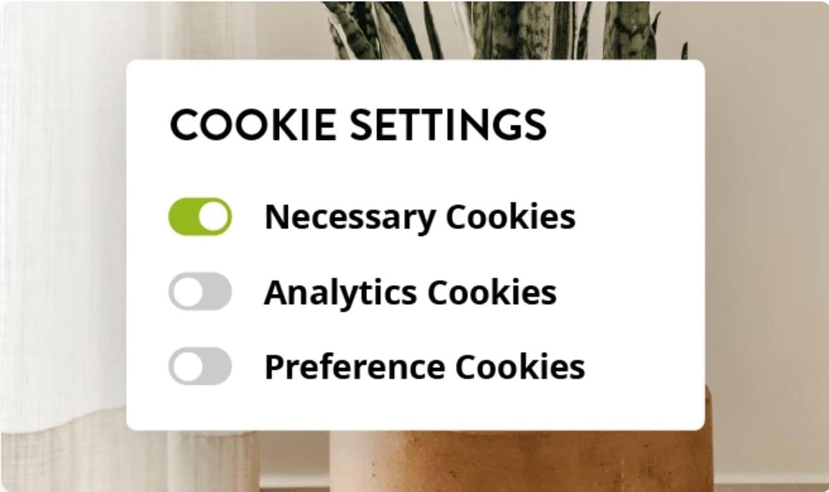 Notificação de cookies no site Strikingly
