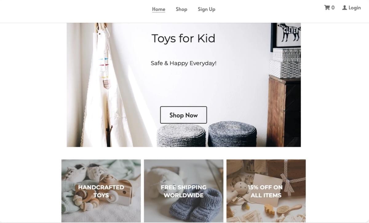 Kleine Speeltjes Sjabloon van Strikingly