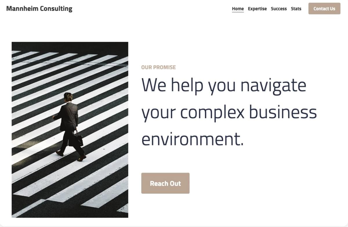 Mannheim: Template de Vendas B2B da Strikingly