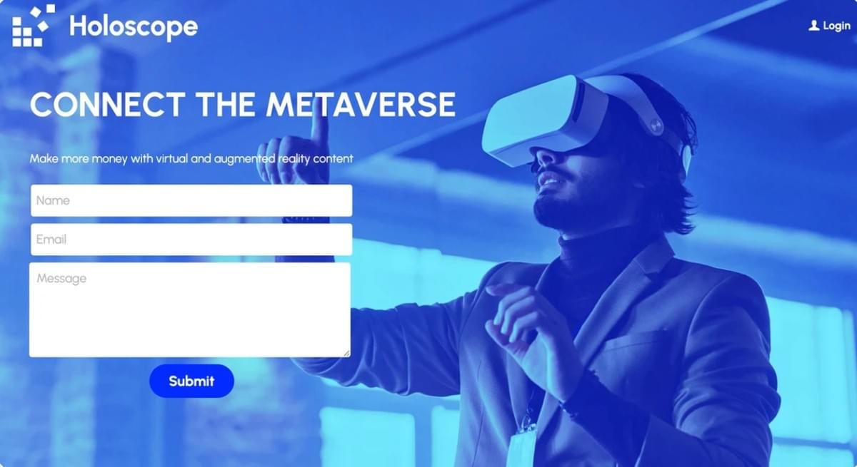 Holoscoopsjabloon van Strikingly