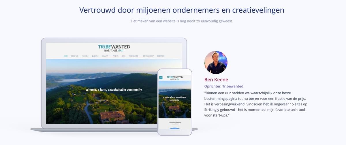 beste blogontwerp met Strikingly