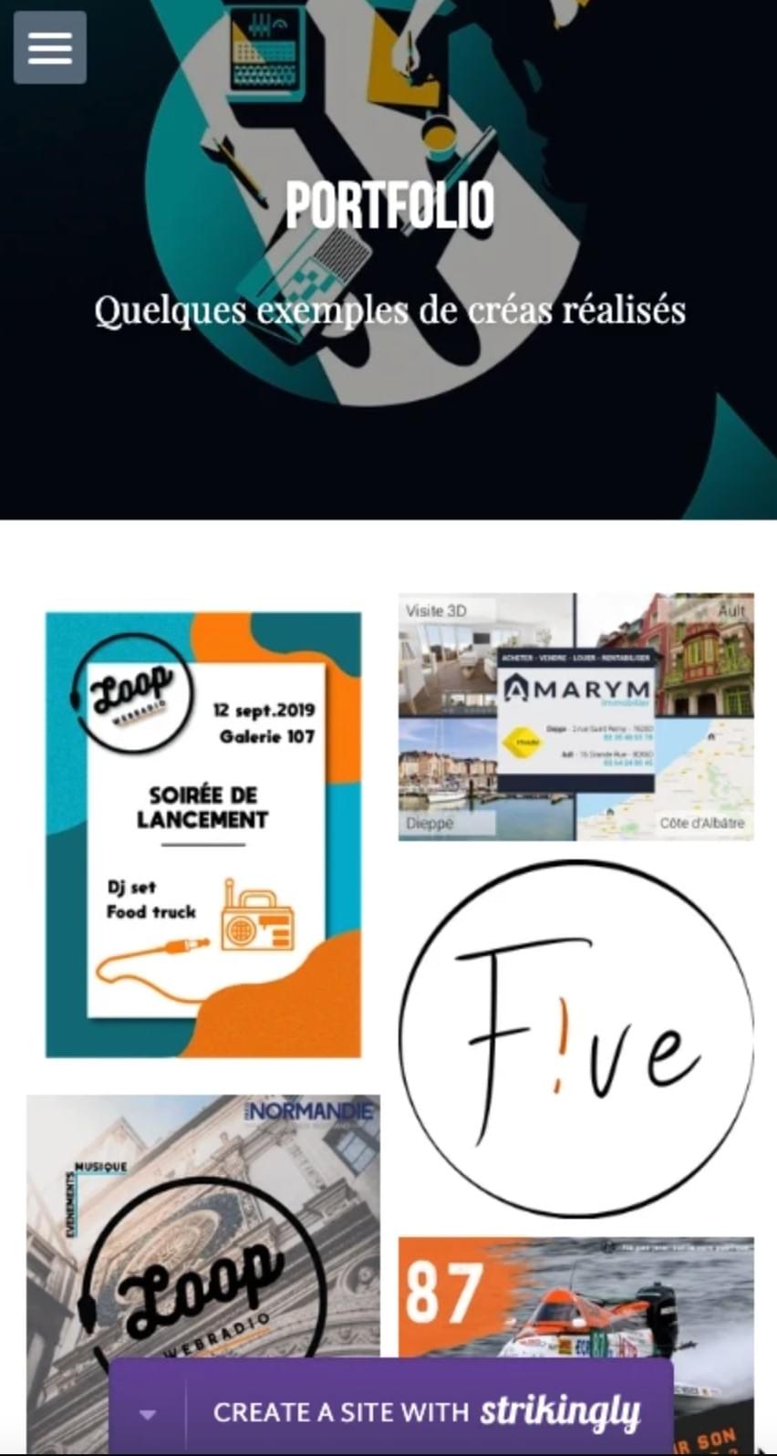 Site de ilustrações numa aplicação surpreendentemente móvel.