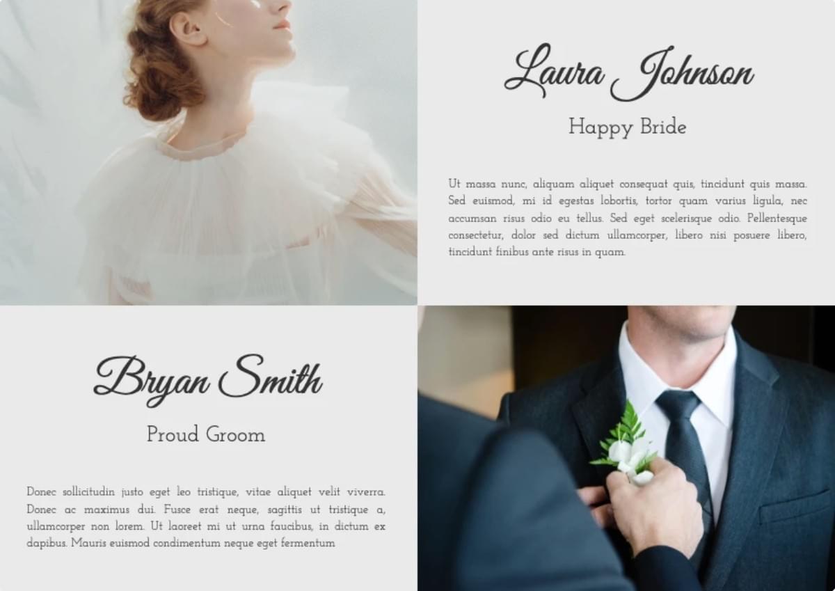 Laura & Bryan Bruiloft Sjabloon van Strikingly