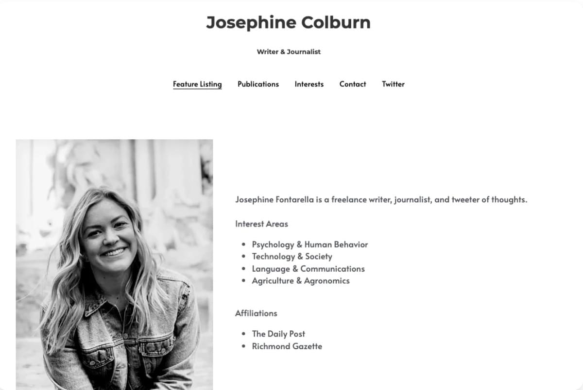 Eenvoudig Persoonlijk Merk Sjabloon van Strikingly