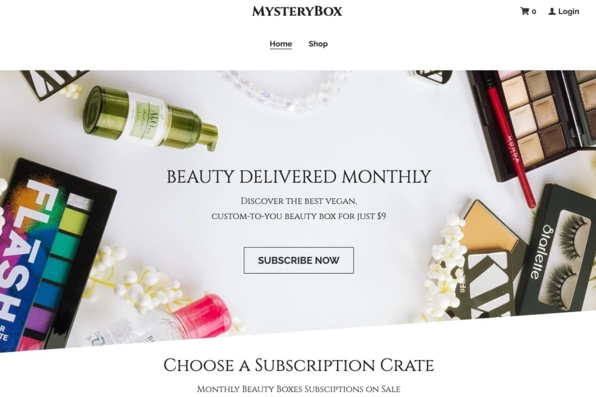 Modelo de site Mystery Box da Strikingly