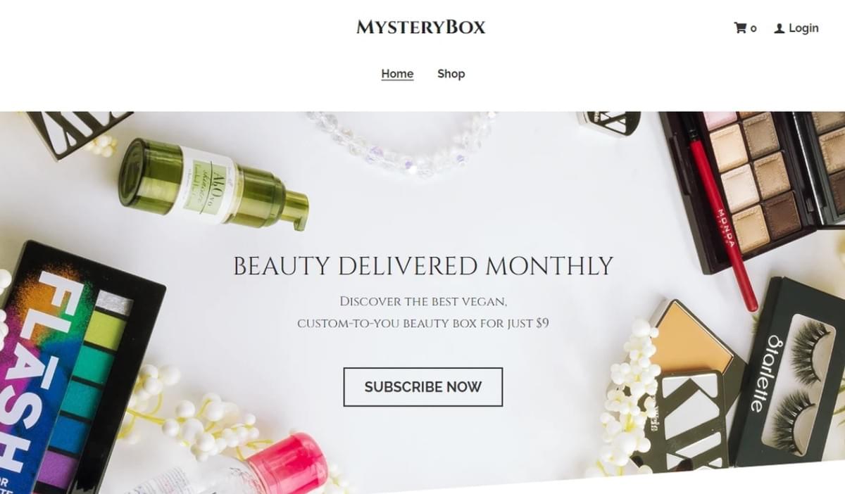 Mystery Box-mall från Strikingly
