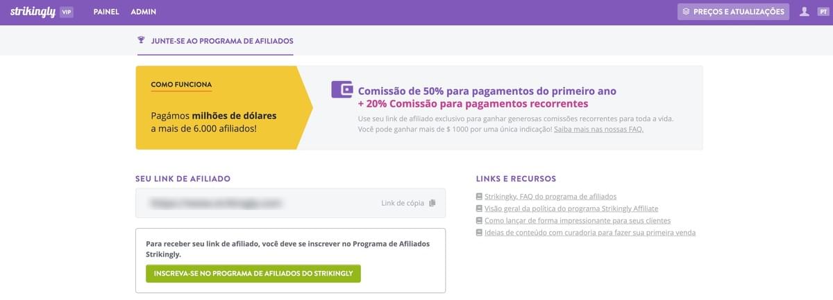 Strikingly Afiliadas de Program