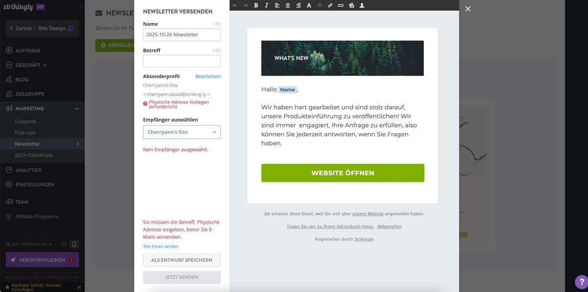 Wie kann Strikingly dazu beitragen, die Wirkung von Influencer-Marketing zu steigern - Integration von E-Mail-Marketing