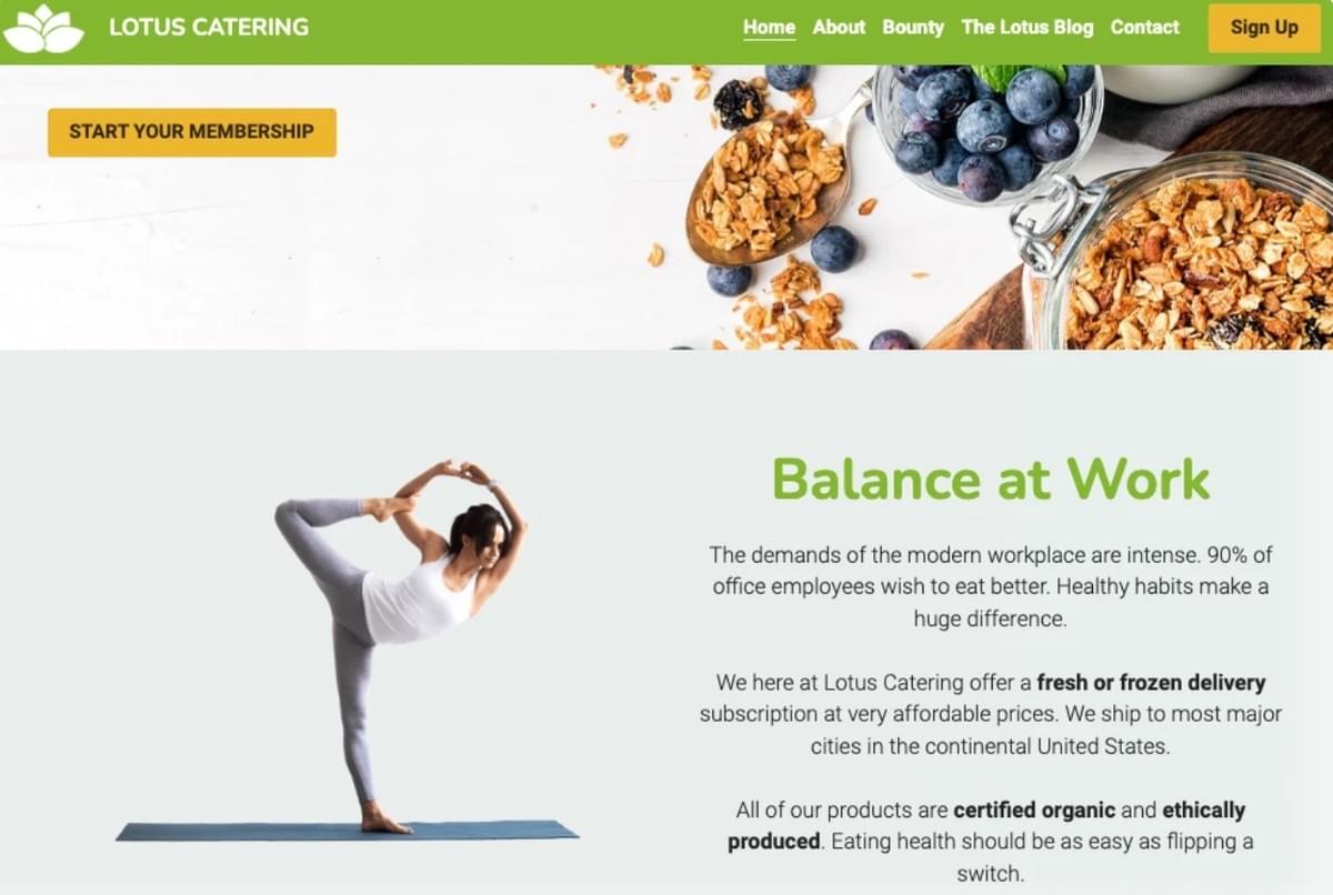 Lotus Template van Strikingly