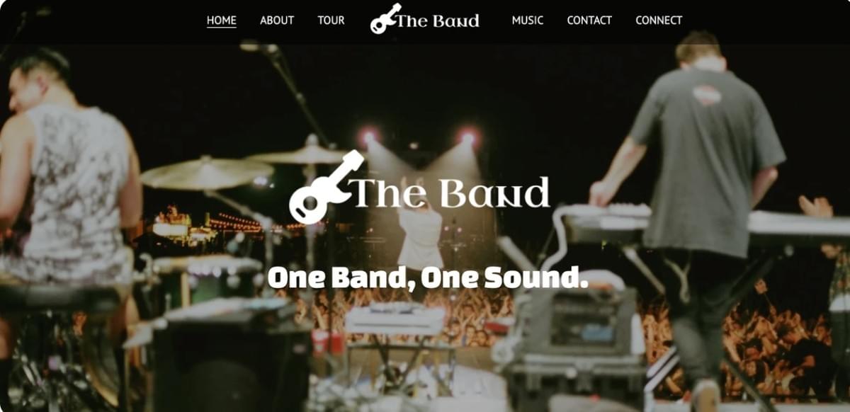 Modelo de site para banda musical da Strikingly