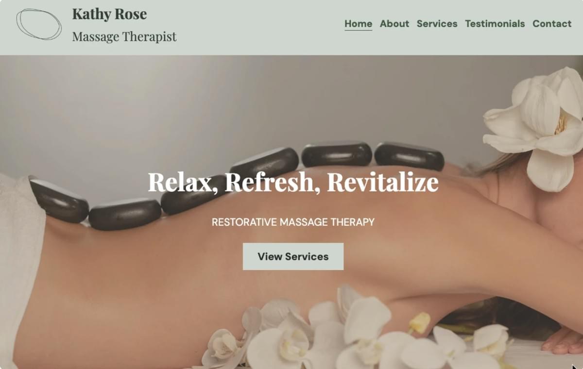 Terapeuta de Massagem Modelo de Website da Strikingly