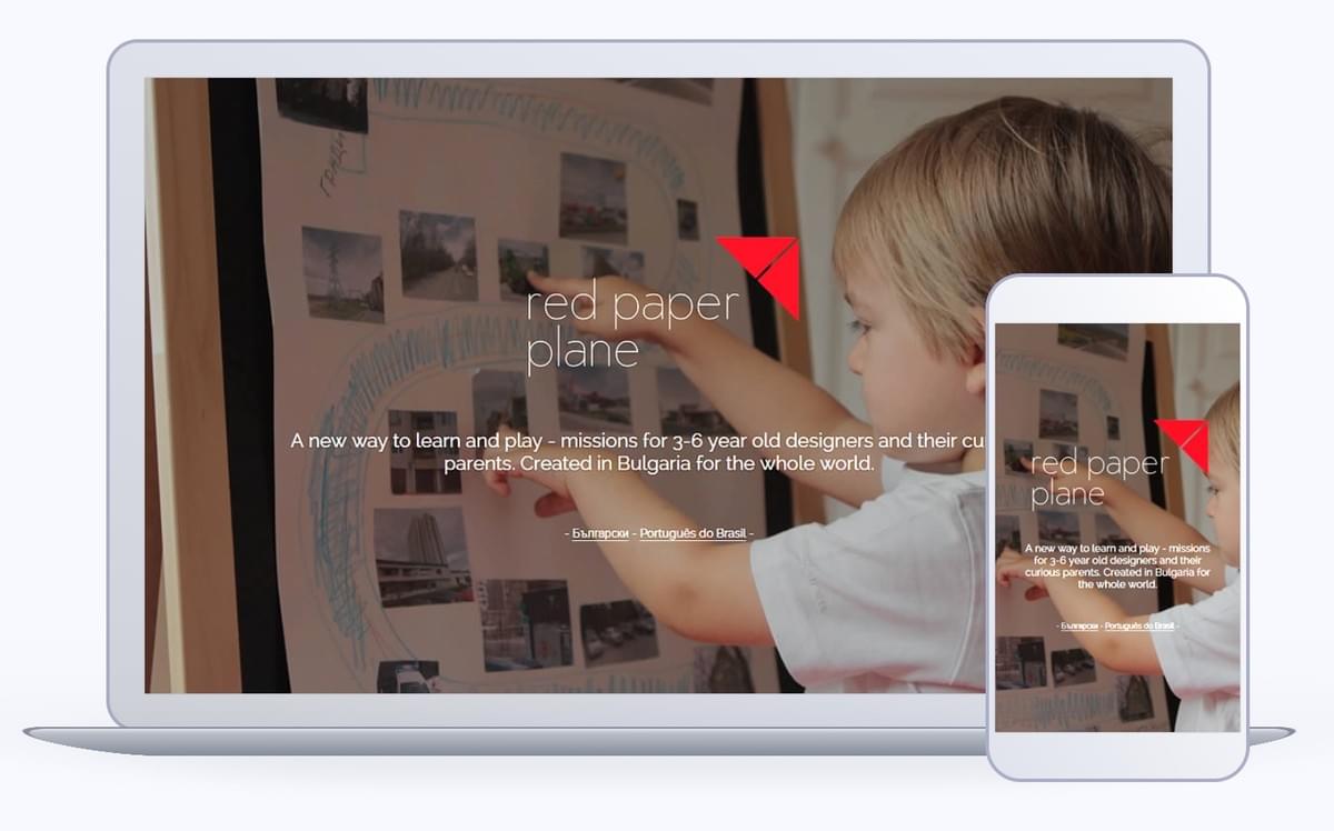Mobiele website van Red Paper Plane