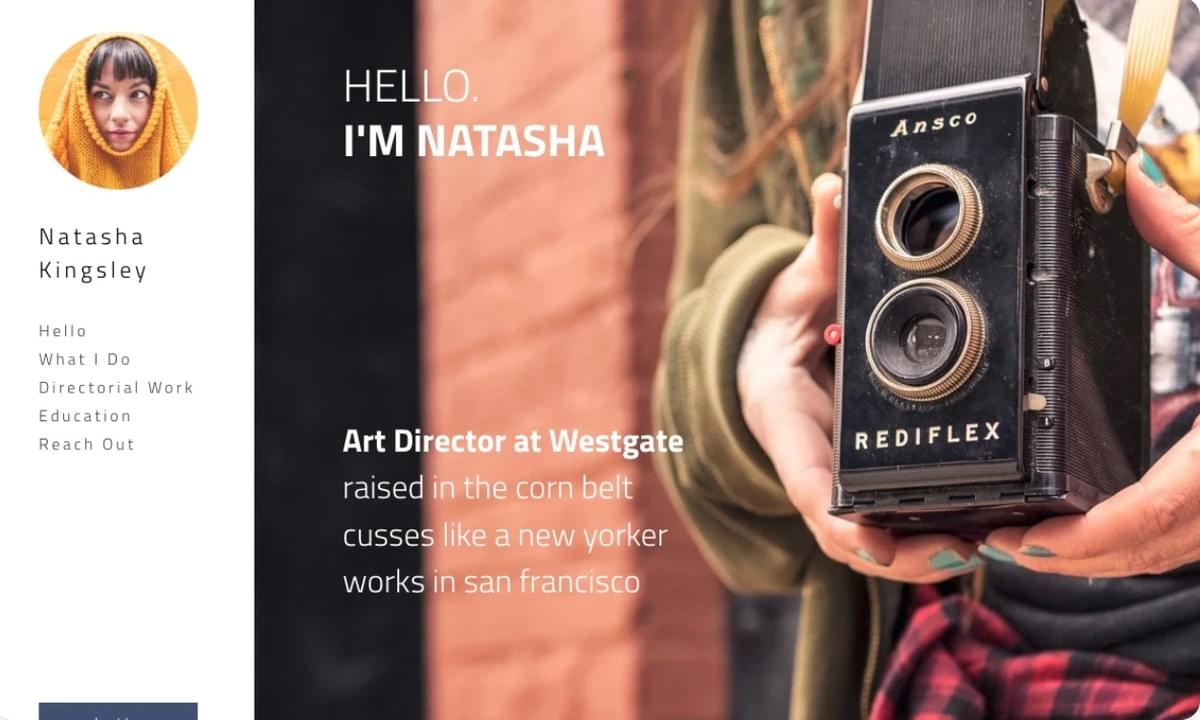 Gestroomlijnd persoonlijk merk sjabloon van Strikingly