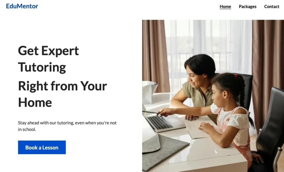 EduMentor-sjabloon van Strikingly