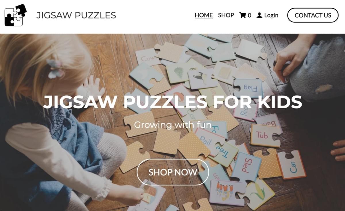 Puzzelsjabloon van Strikingly