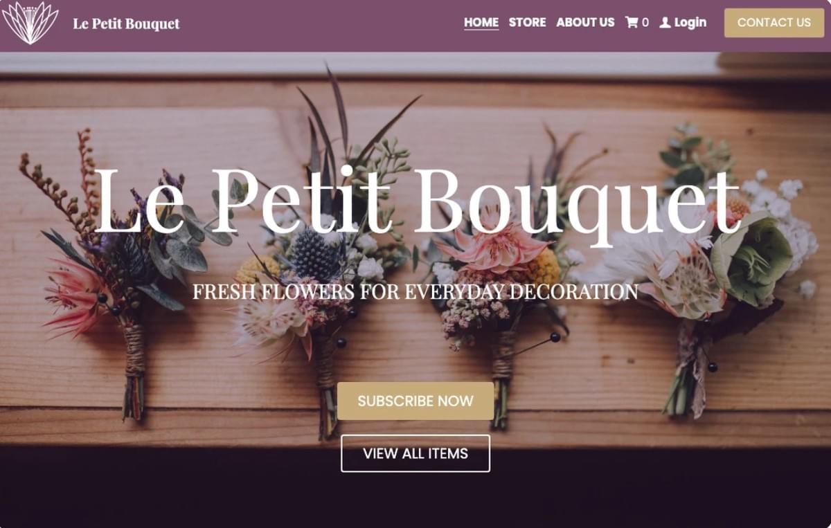 Modelo Le Petit Bouquet da Strikingly