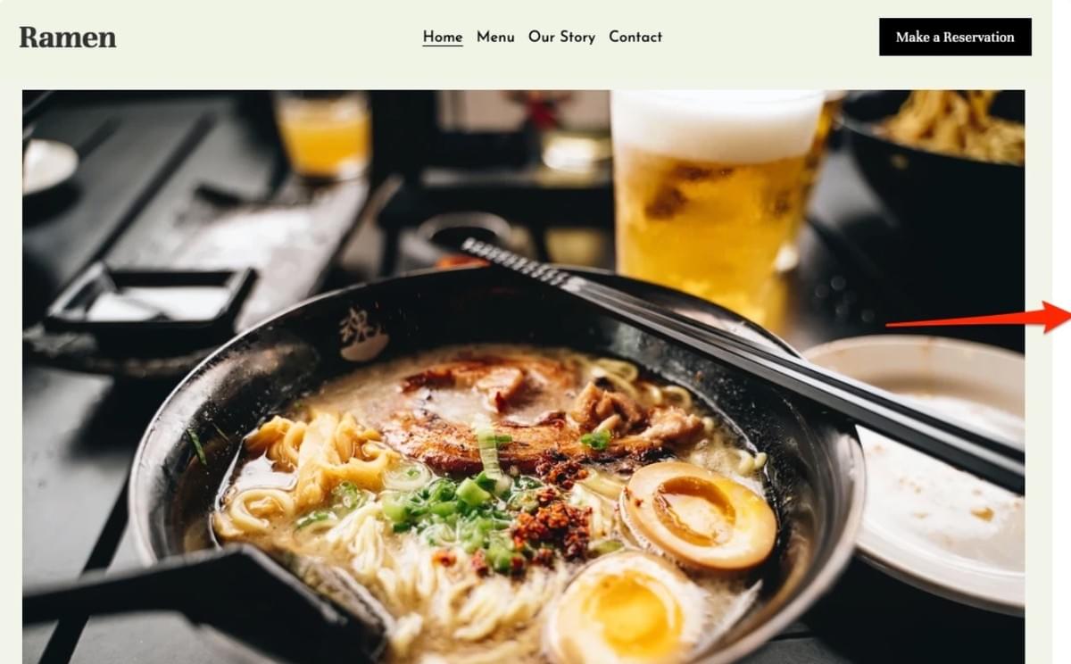 Ramen Sjabloon van Strikingly