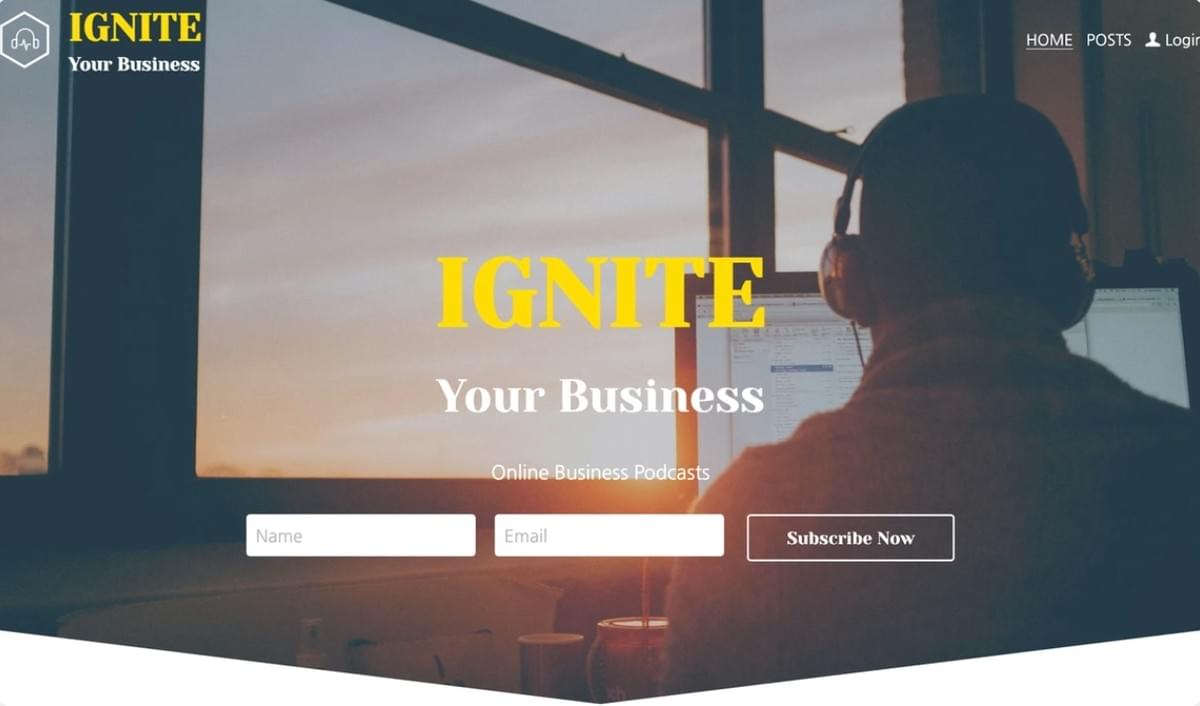 Ignite Your Business Podcast Sjabloon van Strikingly