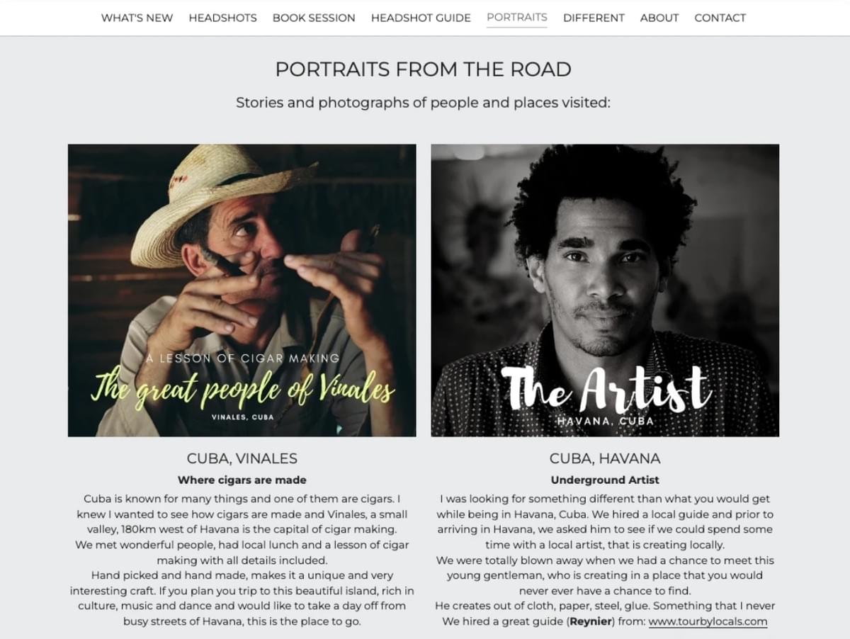 Fotografiewebsite: MB Visuals