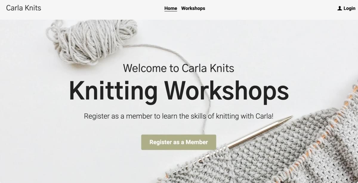 Carla Knits Template van Strikingly