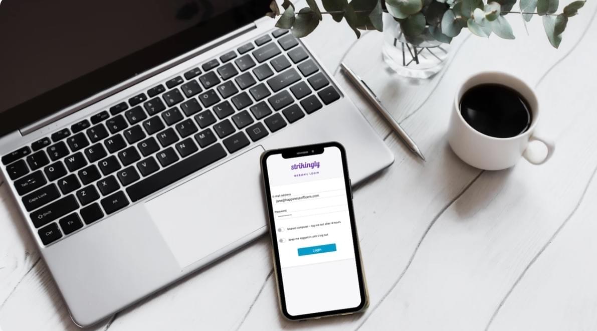 Strikingly E-mail Inlogpagina