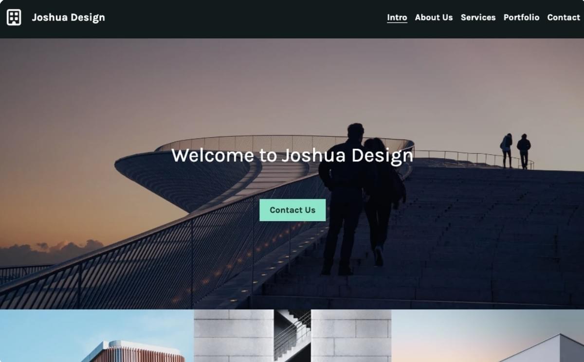 Joshua Design Template van Strikingly