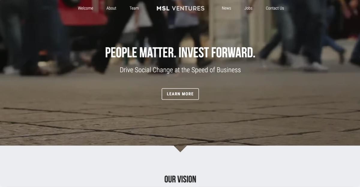 Modelo MSL Ventures da Strikingly