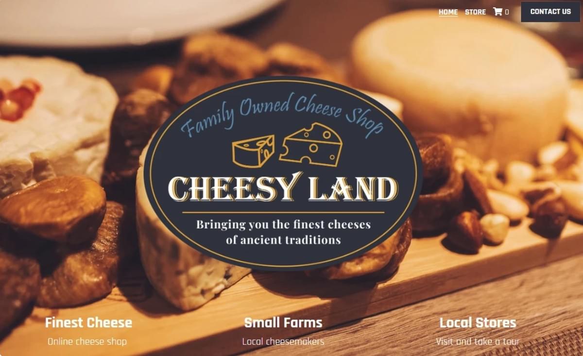 Cheesy Land-sjabloon van Strikingly