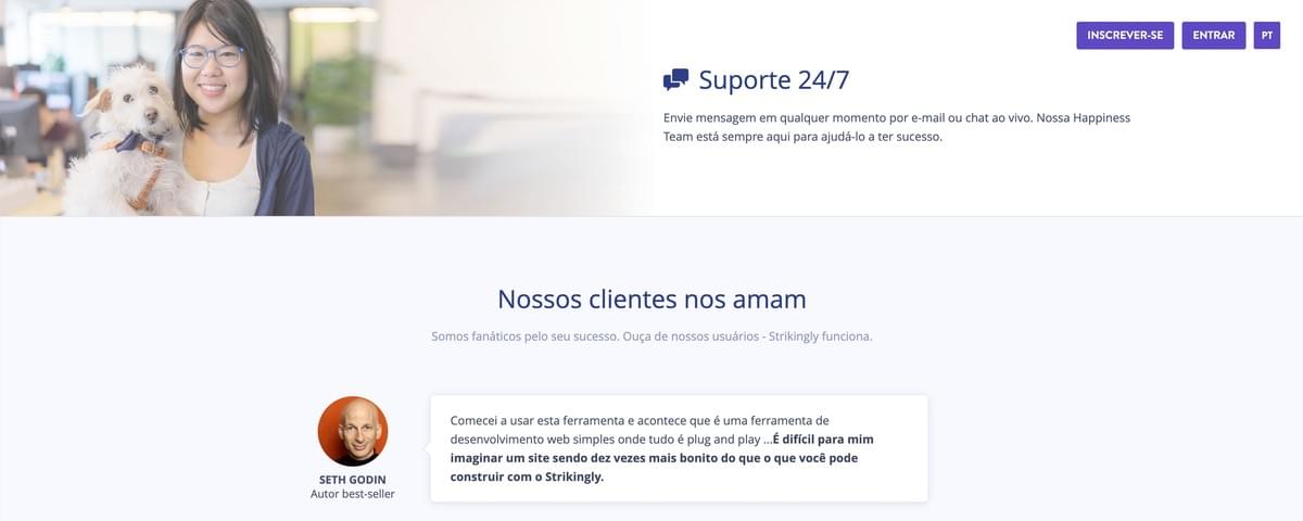 Atendimento ao cliente e testemunhos impressionantes