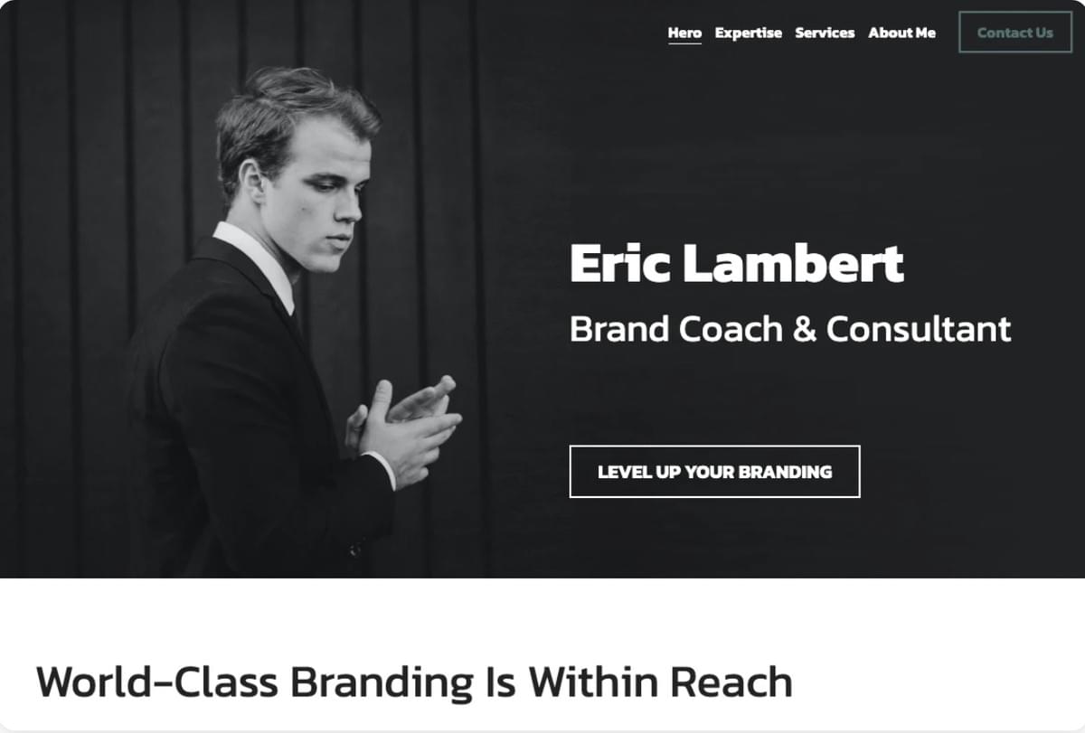 Template Eric Lambert do Strikingly