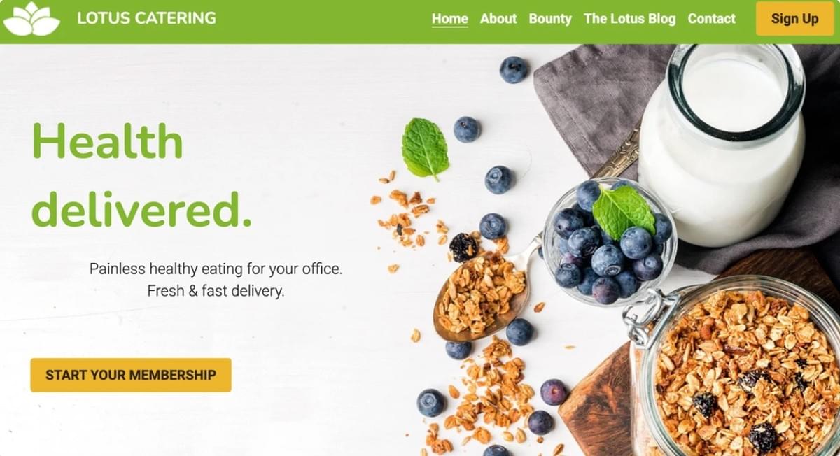 Lotus Catering Sjabloon van Strikingly