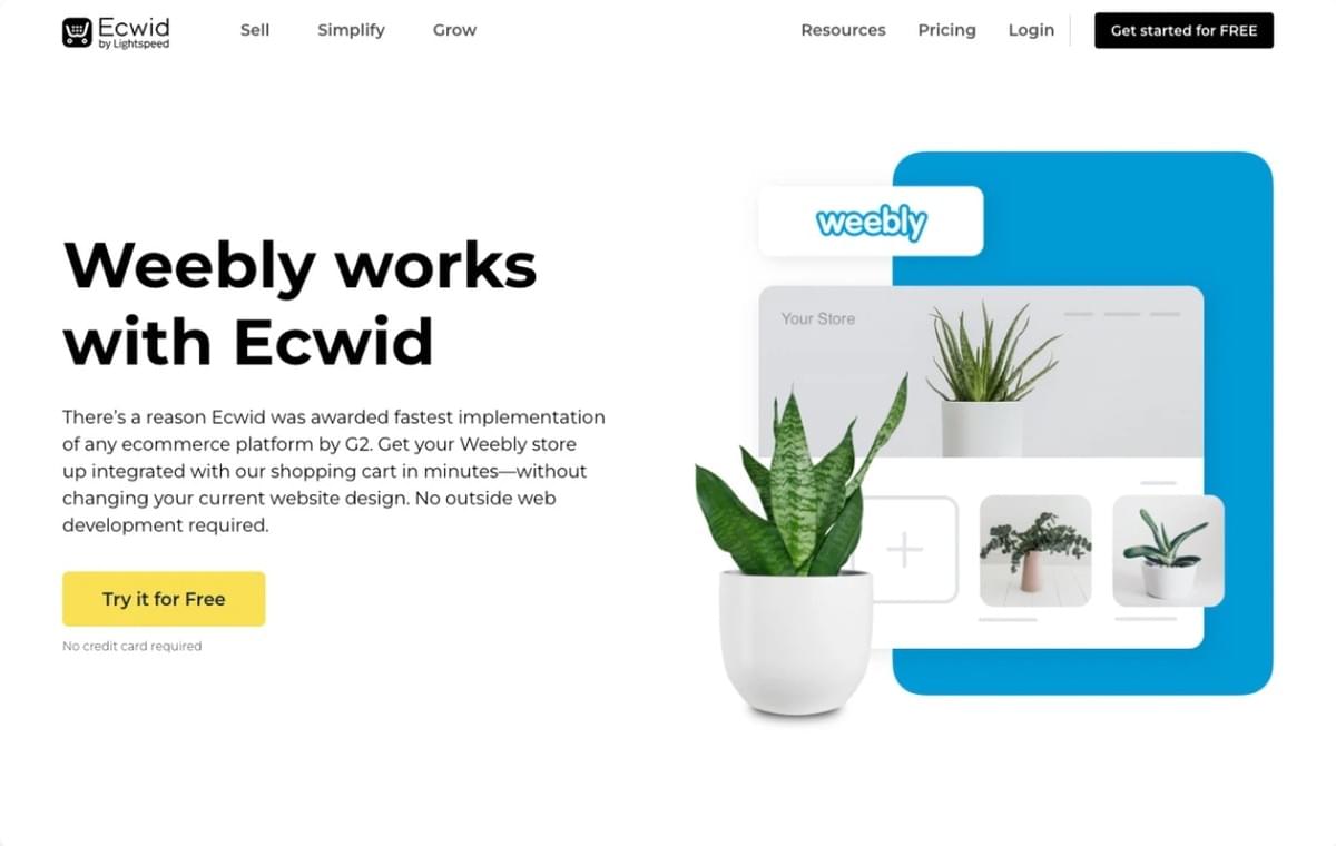 Construtor de Loja Online Weebly