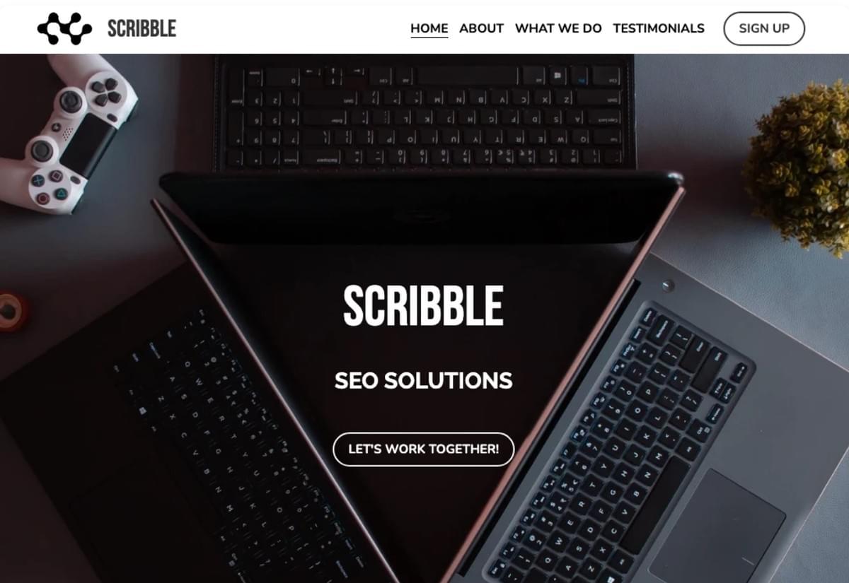 Krabbelsjabloon van Strikingly