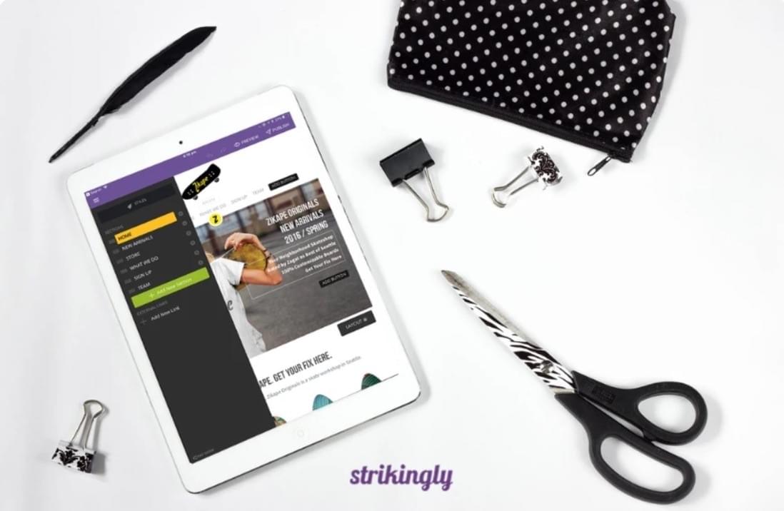 Strikingly mobiele editor