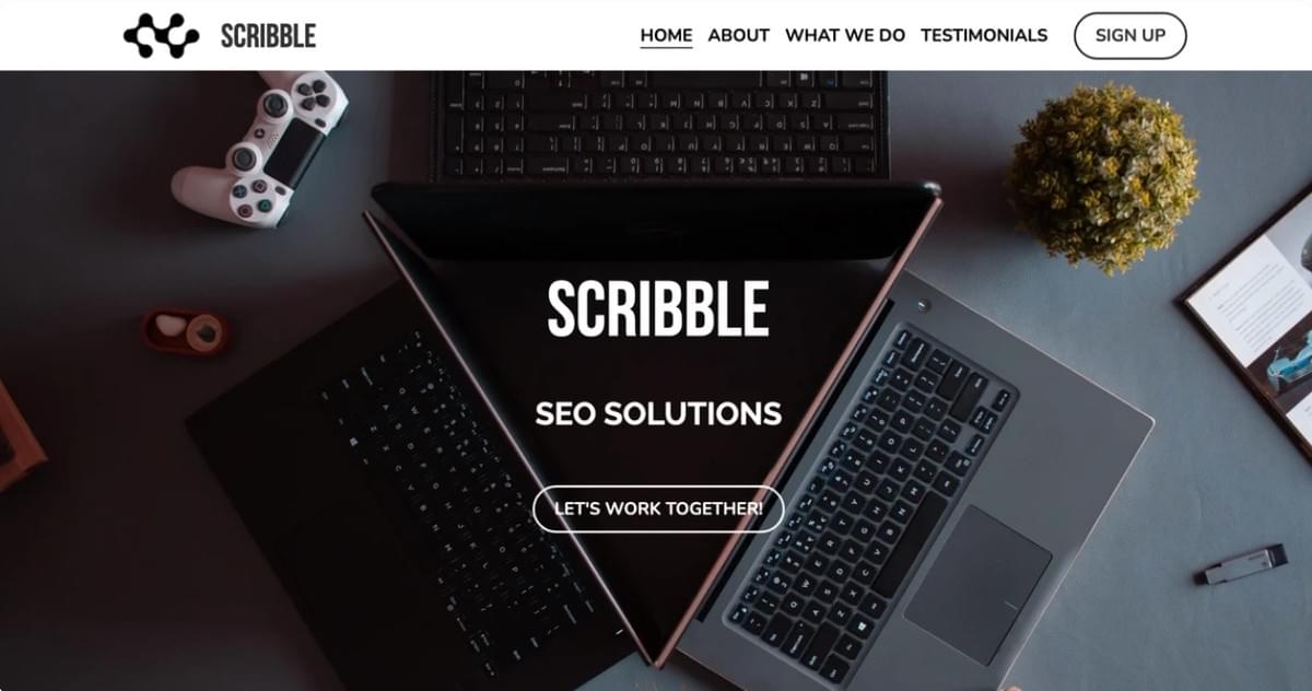 Scribble-Geschäftsvorlage von Strikingly